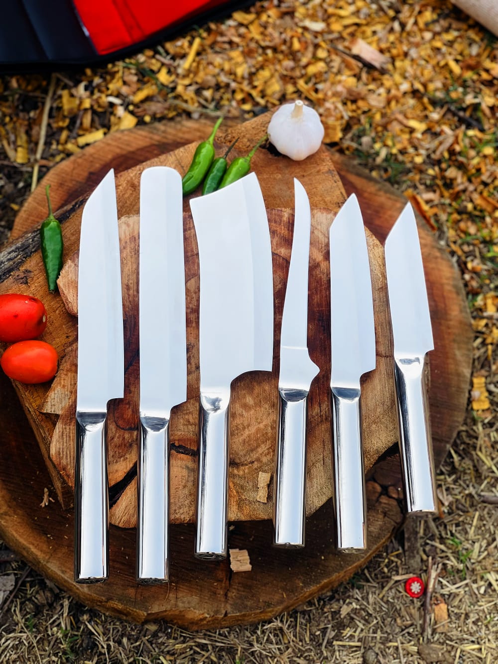 WhatsApp Image 2026-06-12 at 8.30.04 PM 6-Piece Professional Chef Knife Set – Mirror Polished Stainless Steel with Red Zip Carry Case - Image 1