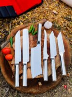 6-Piece Professional Chef Knife Set – Mirror Polished Stainless Steel with Red Zip Carry Case - Image 3