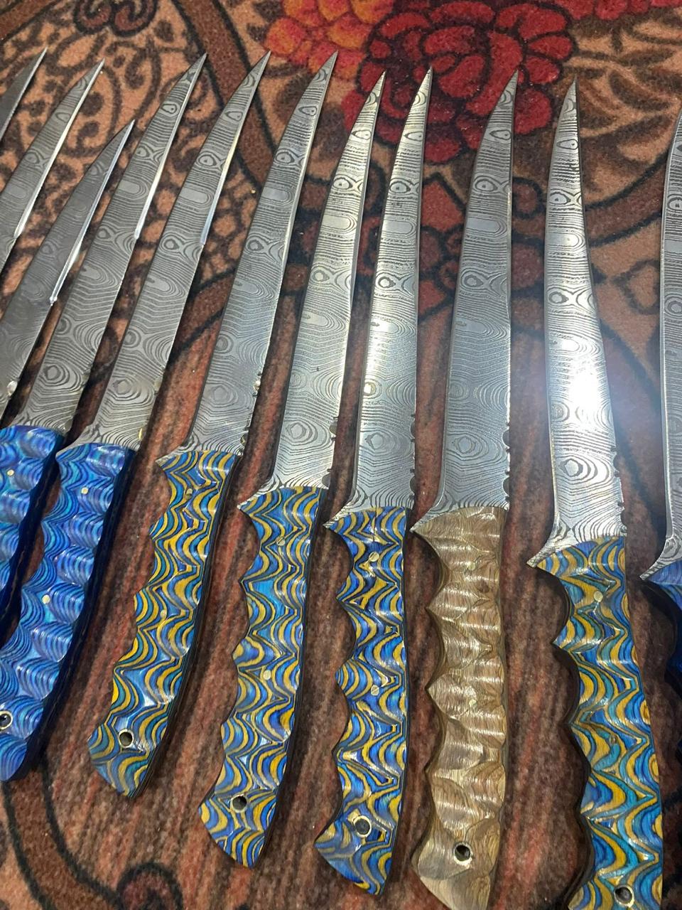 WhatsApp Image 2026-06-12 at 8.30.37 PM Handmade Damascus Steel Fillet & Boning Knife – Colorful Resin Wave Handle - Image 1