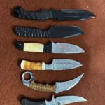 Handmade Custom Knife Collection - 6 Piece Damascus & Tactical Set