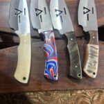 4-Piece Custom Etched Fixed Blade Knife Set - Symbol Blade