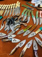 Purple & Blue Resin Handle Damascus Knife Collection - 10 Piece Set - Image 2