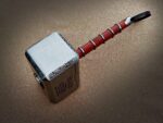 Handmade Mjolnir Hammer Replica – Triquetra Engraved with Leather Wrapped Handle - Image 4