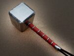 Handmade Mjolnir Hammer Replica – Triquetra Engraved with Leather Wrapped Handle - Image 3