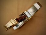 Handmade Viking Battle Axe – Gold Dragon Pommel with Rune Engraved Steel Head & Leather Wrapped Handle - Image 2