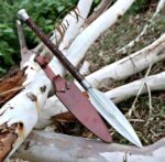 Handmade Roman Pilum Spear – Fluted Steel Blade with Leather Wrapped Wood Shaft & Sheath