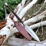 Handmade Roman Pilum Spear – Fluted Steel Blade with Leather Wrapped Wood Shaft & Sheath