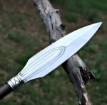 Handmade Roman Pilum Spear – Fluted Steel Blade with Leather Wrapped Wood Shaft & Sheath - Image 4