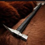 Handmade Medieval War Hammer – Horseman's Pick with Spiked Steel Head & Leather Wrapped Handle